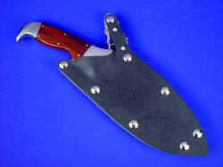 "Hooded Warrior" sheathed view, locking waterproof combat grade knife sheath