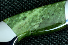 6x magnification, Nephrite Jade gemstone knife handle