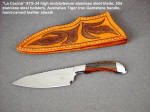 Fine Custom Chef's, Working Kitchen Knife, Utility Knives, "La Cocina" ATS-34 Stainless, Australian Tiger Iron Gemstone, Leather